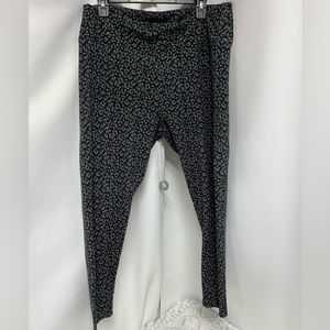 Soft Surroundings Leopard Print black and grey Leggings XL Petite